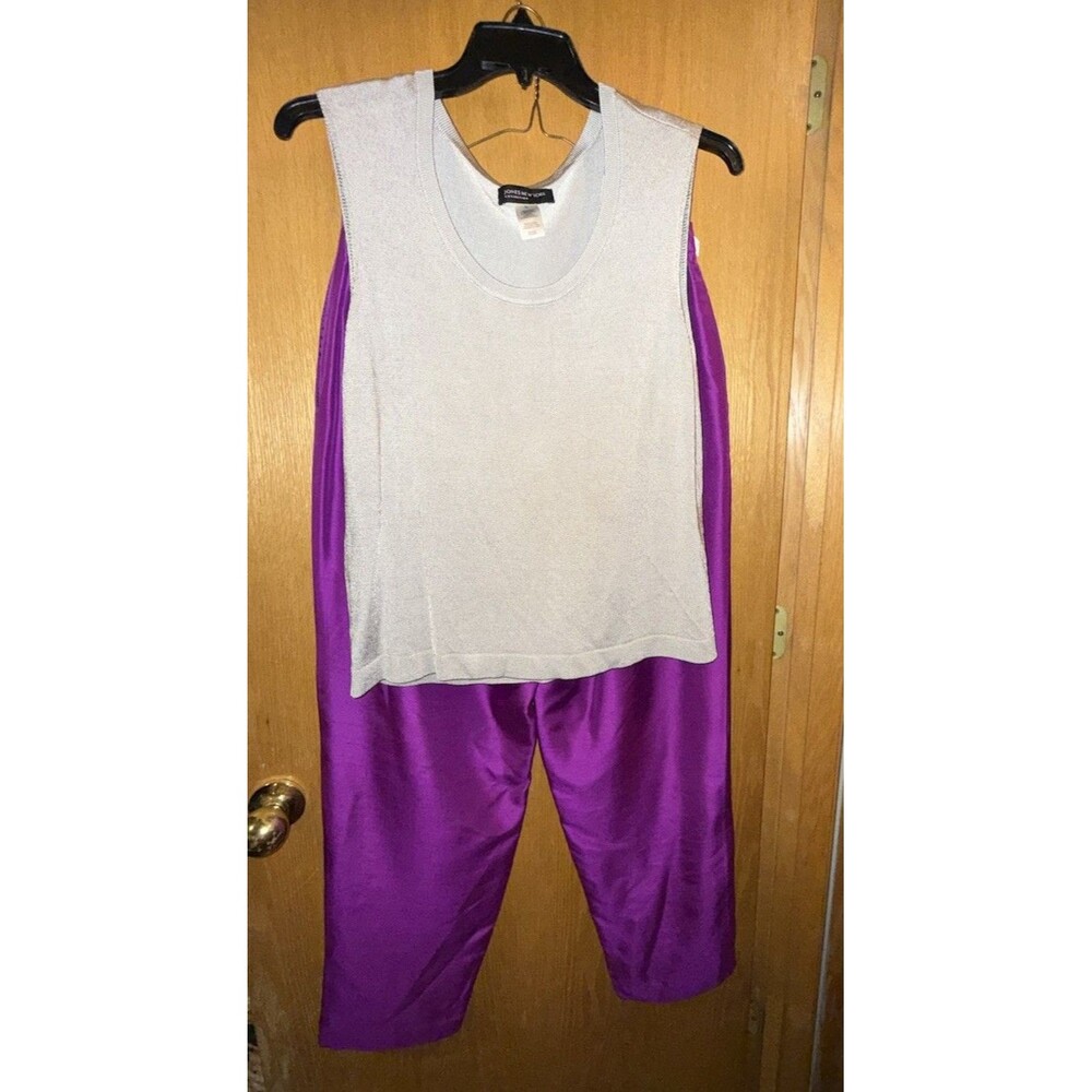 Joan Leslie Silks 100% Silk Lined Pink Pants Sz 14 and Jones Of New York Tank XL